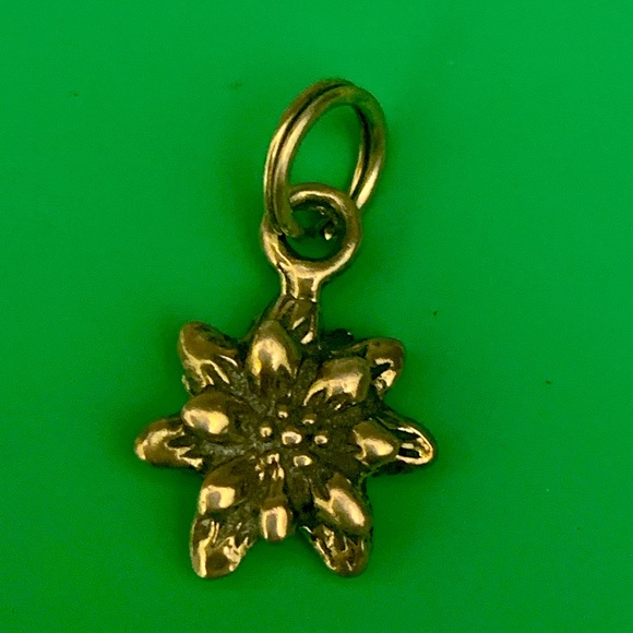 .925 Poinsettia Sterling Silver Jewelry Charm #flower #Christmas - Picture 1 of 3
